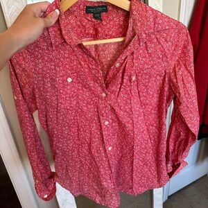 Vintage Lauren Ralph Lauren Women's Pink Floral Top